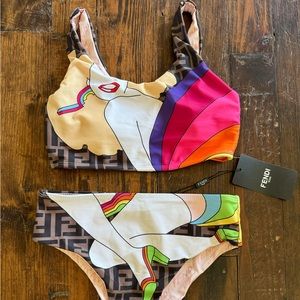 Fendi reversible tank bikini monogram 2 piece